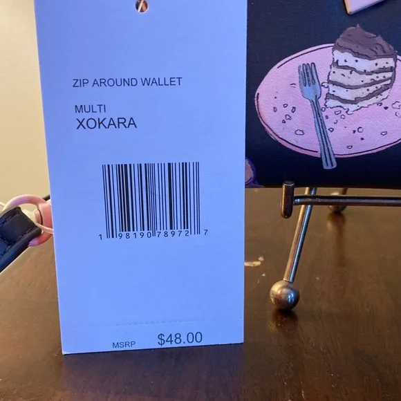 Betsey Johnson Black Wallet with Pink Bow and Parisian theme - Picture 2 of 5